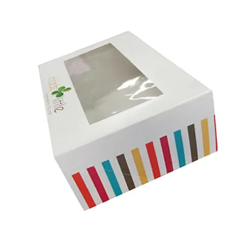 Custom paper box for Mini cake recyclable cake paper box Cupcake Boxes with Clear Window