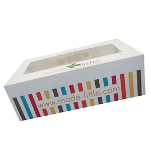 Custom paper box for Mini cake recyclable cake paper box Cupcake Boxes with Clear Window
